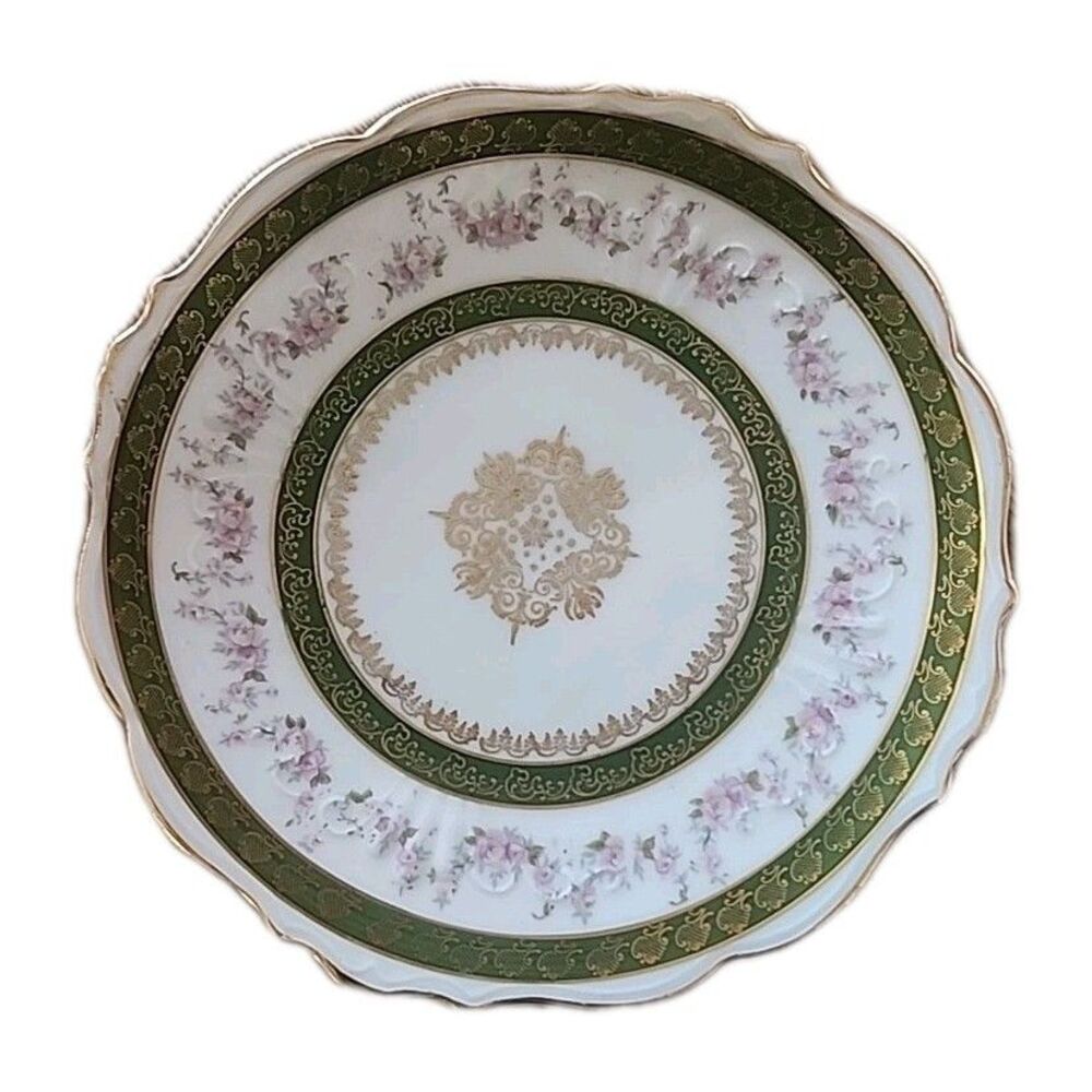 Antique Wheelock ? Limoges ?Hand Painted Porcelain 7.5” Plate Gold Rim